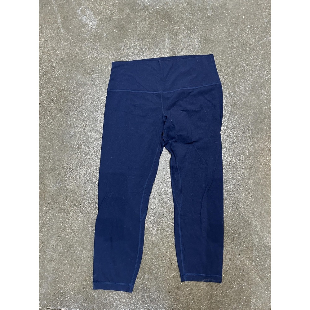 Lululemon Leggings Womens Medium Blue High Rise Ankle Yoga Gym Pants Athletic